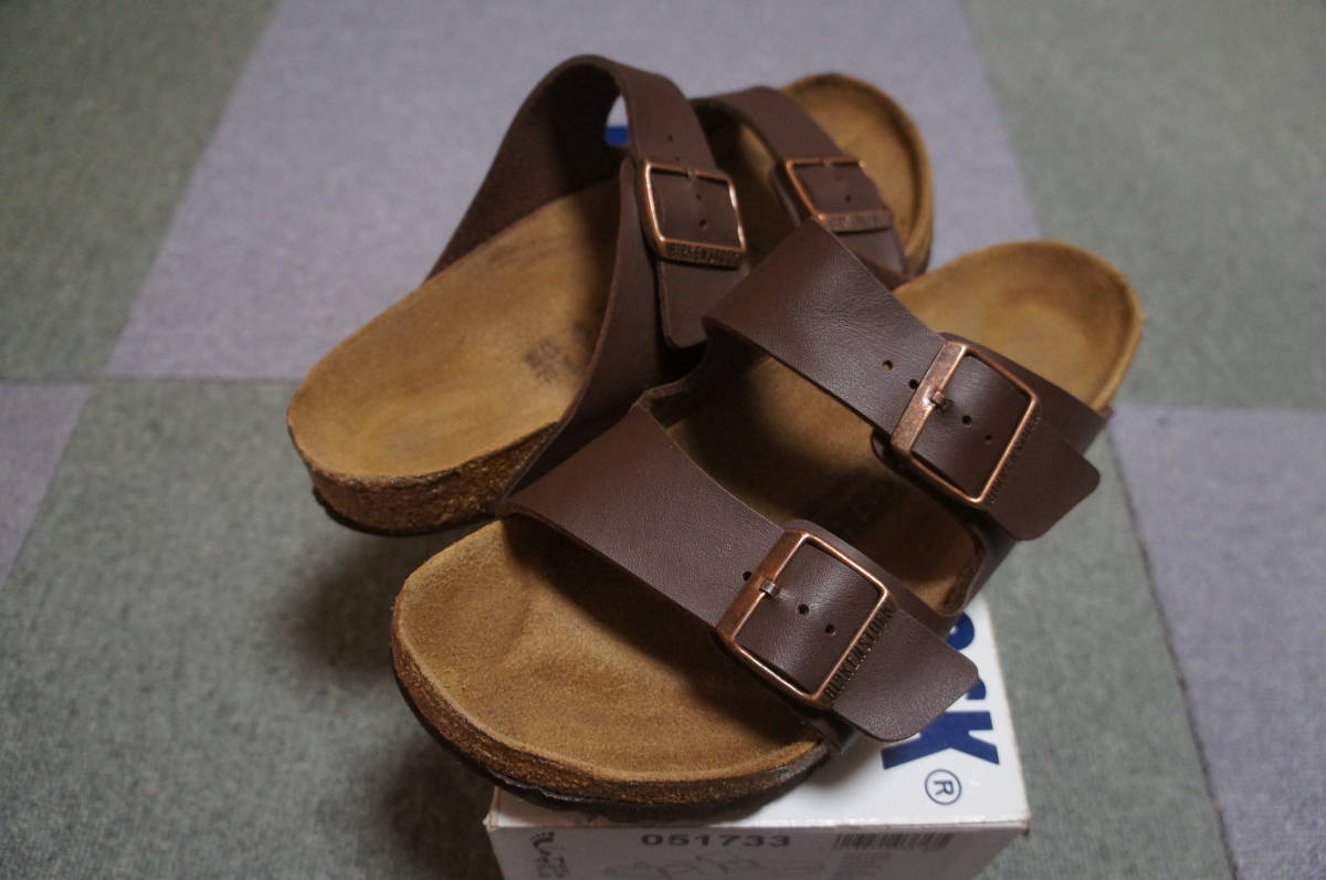 送520円 BIRKENSTOCK ビルケンシュトック アリゾナ ビルコフロー ブラウン クリーニング済み_画像1