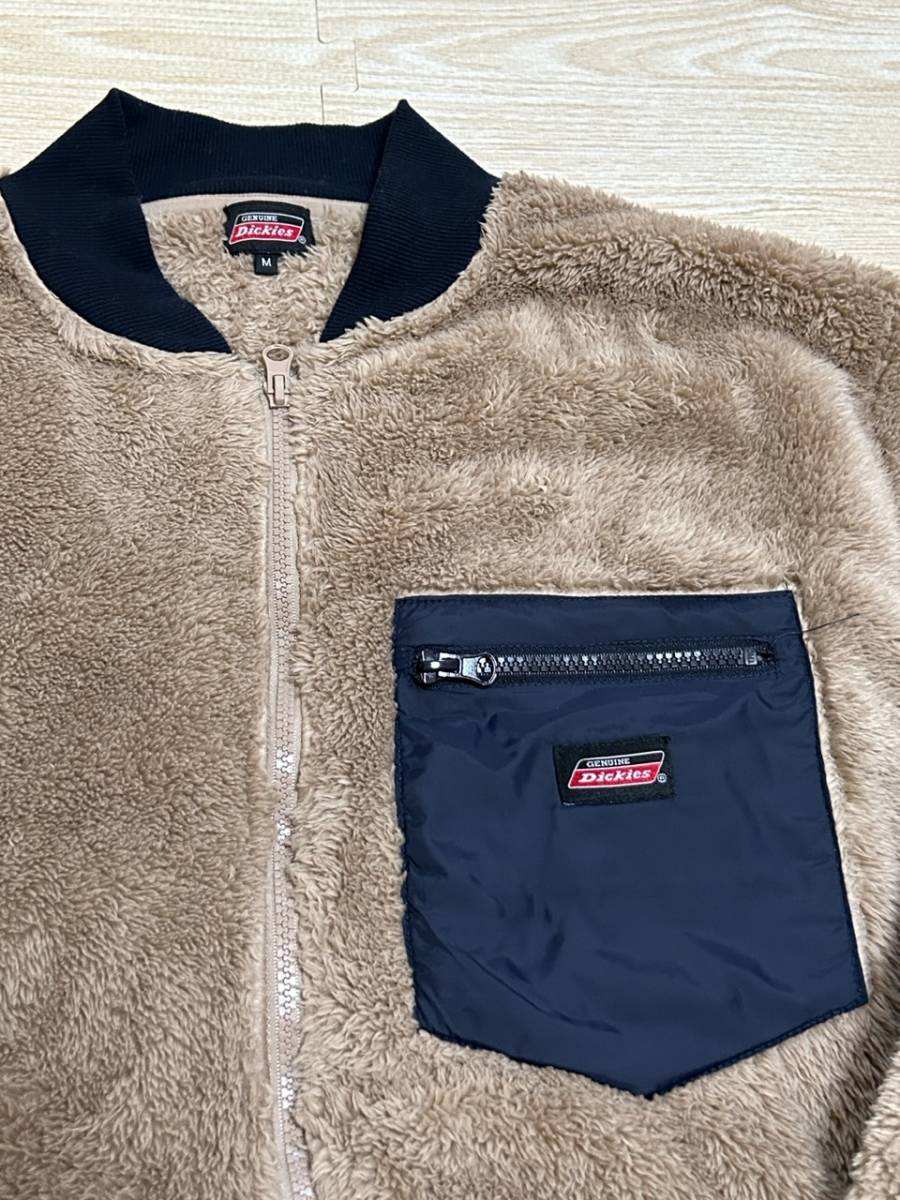 ☆中古☆美品☆数回着用☆ディッキーズ☆Dickies☆ボア☆ジャケット☆フリース☆茶色☆メンズMサイズ☆_胸ポケット付き