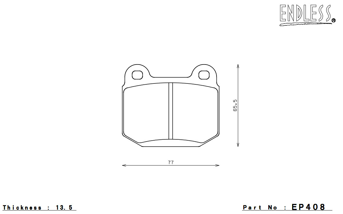 ENDLESS ブレーキパッド CC-Rg リア フェアレディZ Z33(純正ブレンボキャリパー装着車) H14.8～H19.1 EP408CRG2_画像3