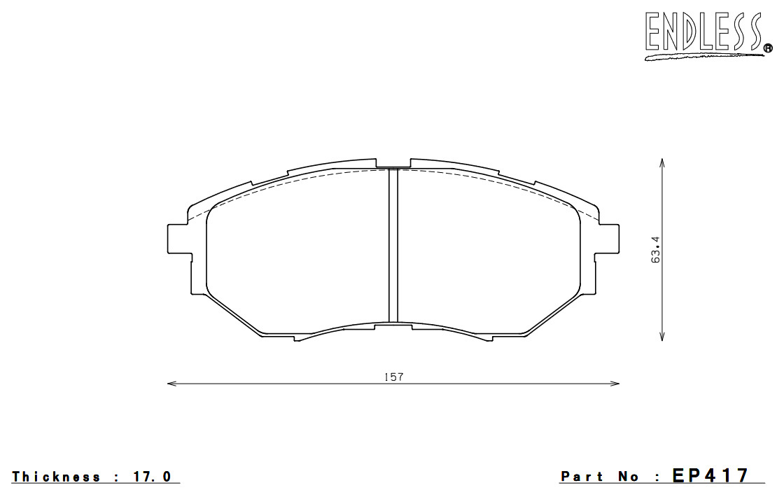 ENDLESS ブレーキパッド SSS フロント レガシィ BP5/BL5(2.0GT 2.0GTspecB) EP417SS2_画像5