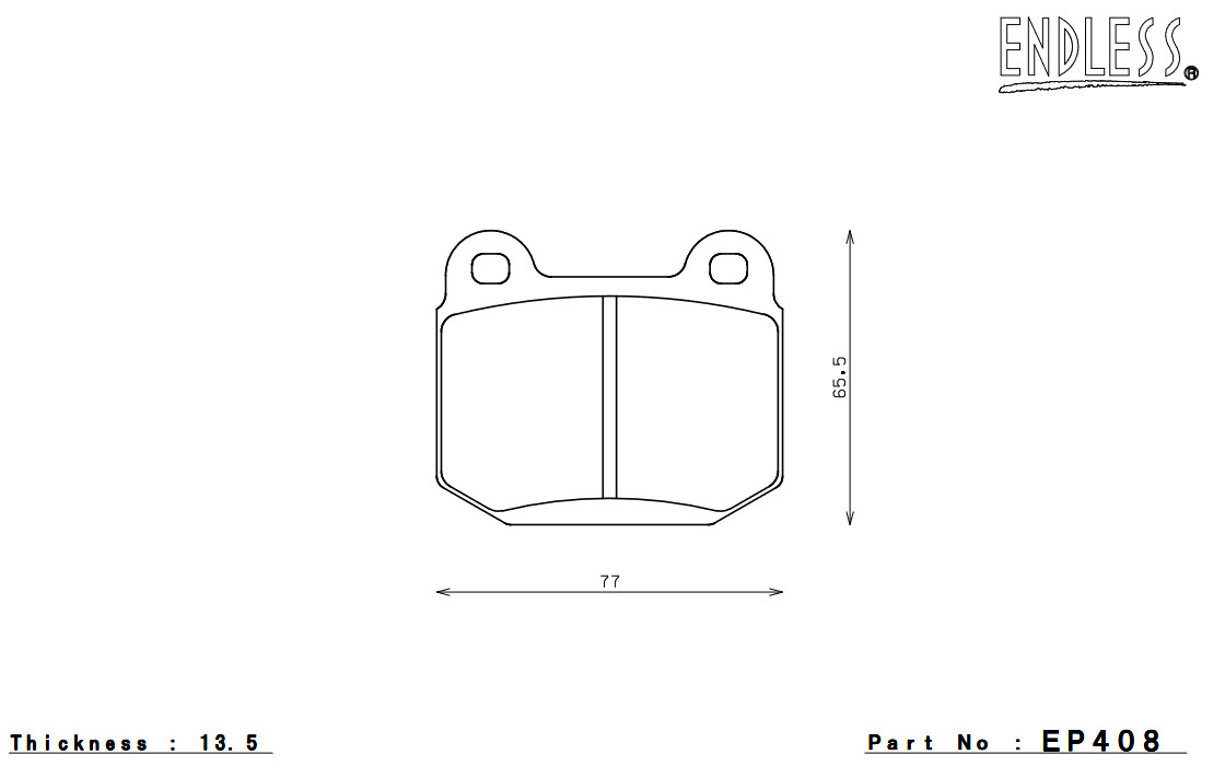 ENDLESS ブレーキパッド CC43(N35S) リア フェアレディZ Z33(純正ブレンボキャリパー装着車) H14.8～H19.1 EP408CC43_画像2