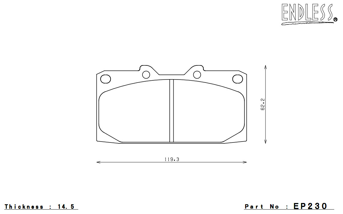 ENDLESS ブレーキパッド MX72 PLUS フロント キャラバン/ホーミー E24系(コーチ フロント4POTキャリパー装着車) EP230MXPL_画像3