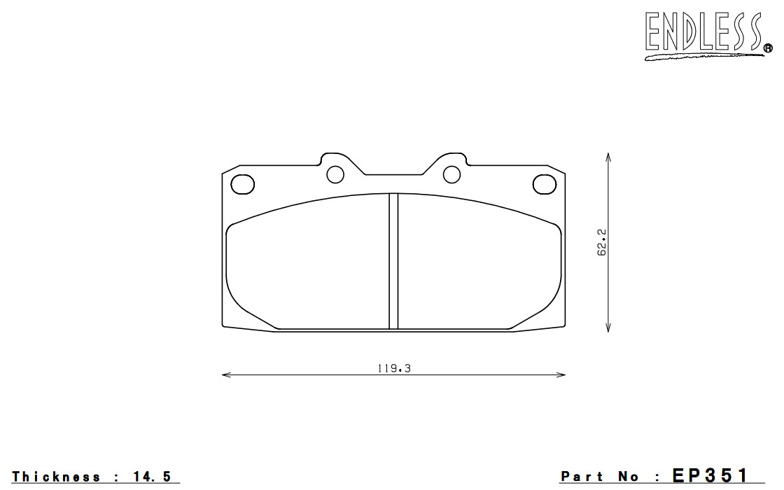 ENDLESS ブレーキパッド MX72 PLUS フロント インプレッサ GDB(WRX STi 純正ブレンボキャリパー非装着車)GGB (ワゴン STi) EP351MXPL_画像3