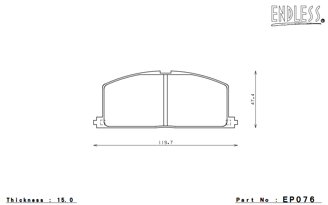 ENDLESS ブレーキパッド MX72 フロント カローラ/スプリンター/カローラFX AE80/81/82 EE80/CE80(リアドラム) EP076MX72_画像3