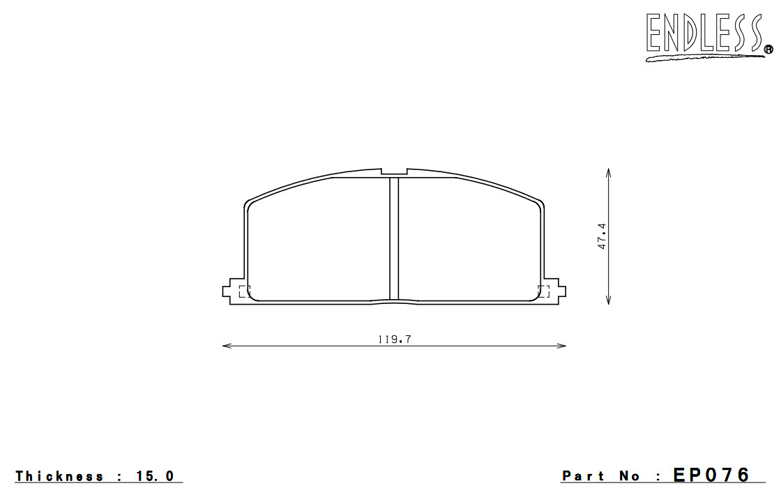 ENDLESS ブレーキパッド CC-Rg フロント カローラ2/ターセル/コルサ/サイノス AL25(4WD) EP076CRG2_画像3
