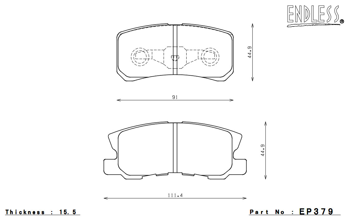 ENDLESS エンドレス ブレーキパッド SSY 1台分セット ギャランフォルティス CY3A(スポーツ） EP402SY2+EP379SY2_画像4