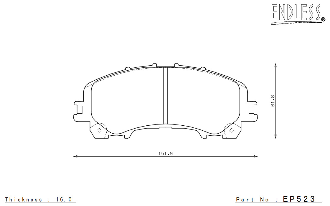 ENDLESS エンドレス ブレーキパッド SSY 1台分セット スカイライン HV37/HNV37(type-SP除く) EP523SY2+EP482SY2_画像3