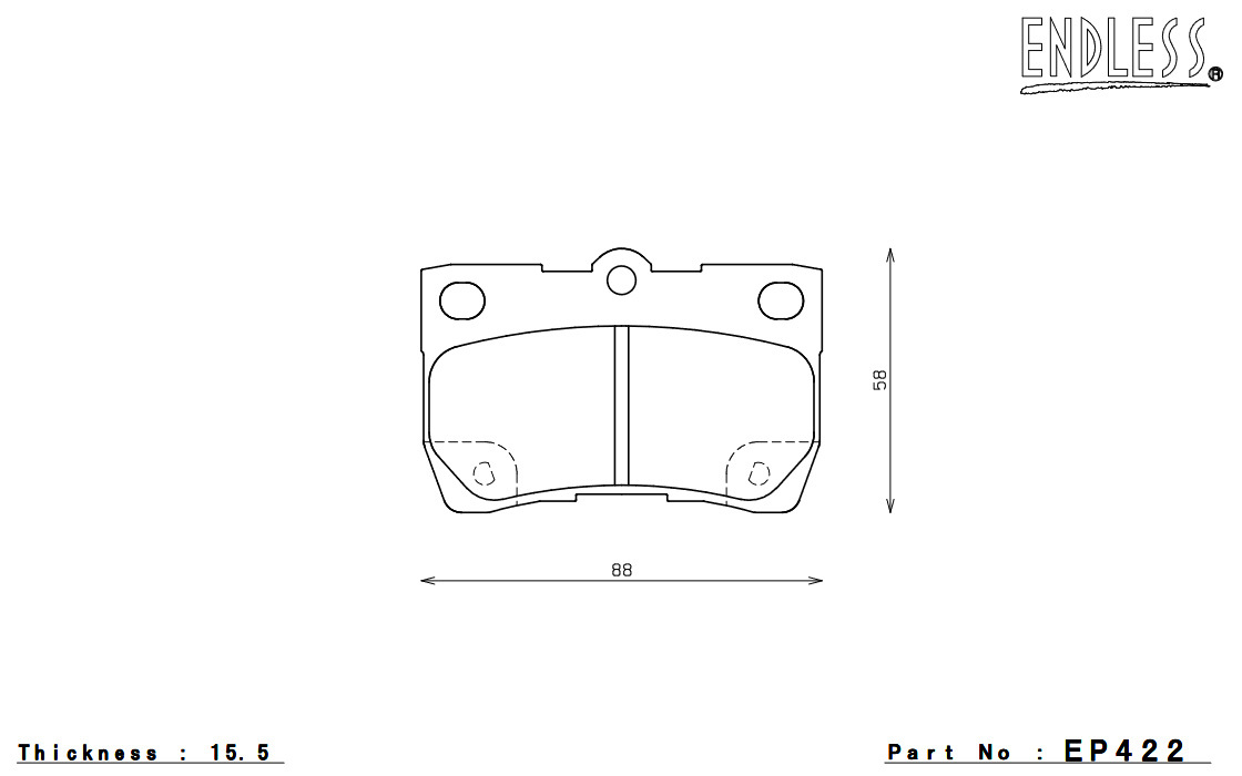 ENDLESS エンドレス ブレーキパッド SSY 1台分セット マークX GRX120/GRX121/GRX125(純正16インチホイール装着車) EP421SY2+EP422SY2_画像4