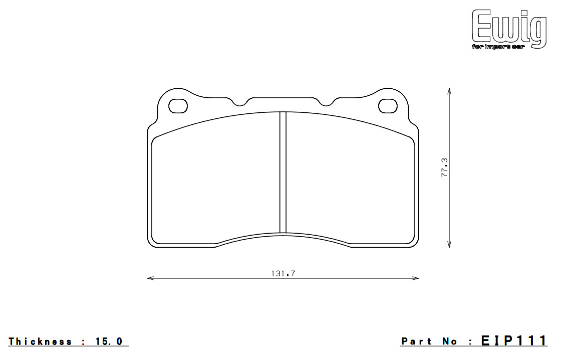 ENDLESS エンドレス ブレーキパッド Ewig MX72 フロント Alfa Romeo Spider 93932S 3.2 JTS Q4 EIP111MX72_画像3