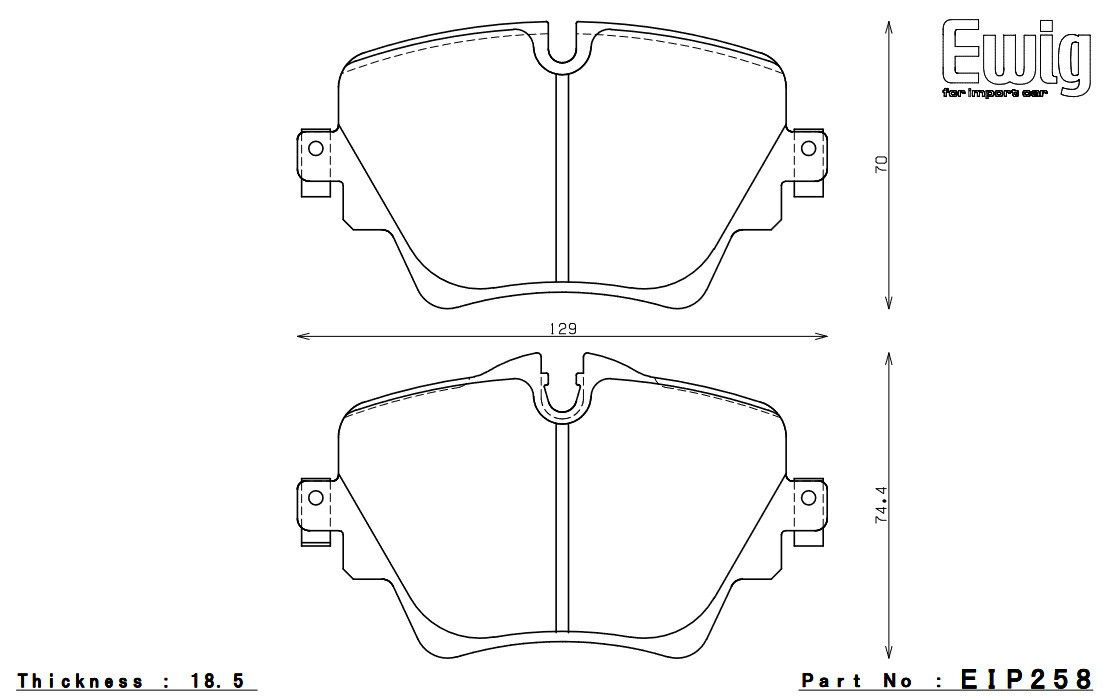 ENDLESS エンドレス ブレーキパッド Ewig MX72 フロント BMW 2シリーズ 2D20 220i グランツアラー ラグジュアリー EIP258MX72_画像3