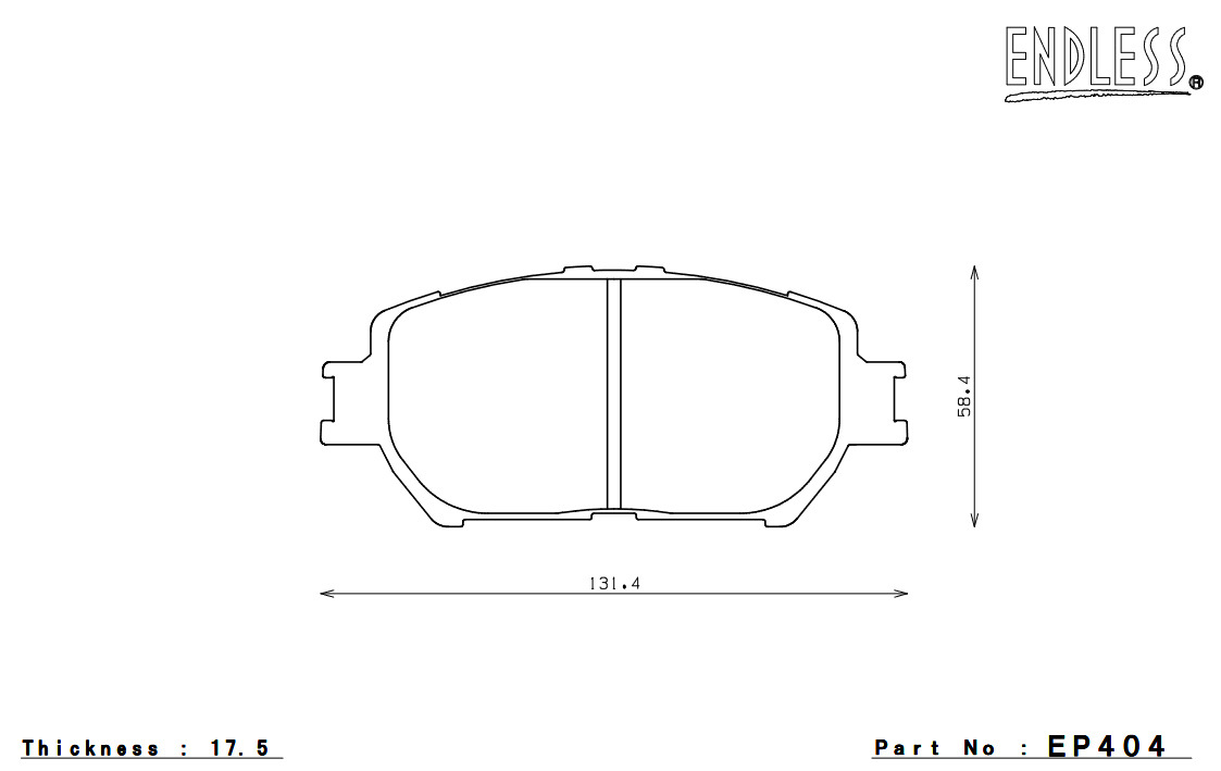 ENDLESS ブレーキパッド MX72 フロント マークX GRX120/GRX121(純正18インチホイール装着車) EP404MX72_画像3