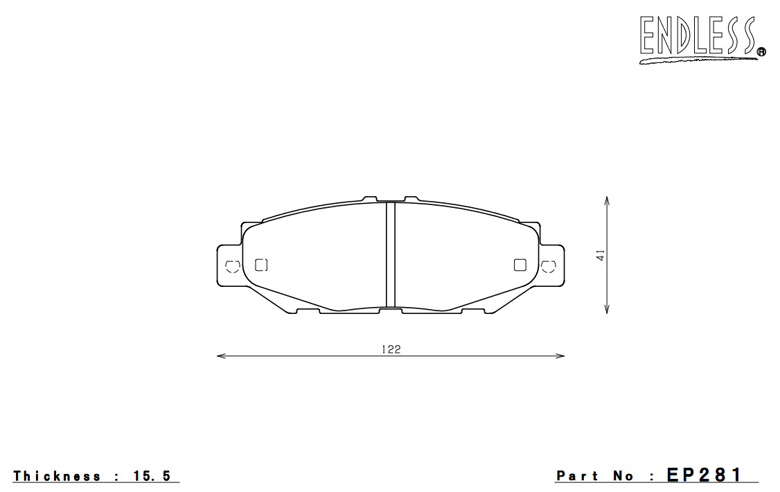 ENDLESS ブレーキパッド MX72 リア ハイエースレジアス RCH41W/RCH47W KCH40G/KCH40W/KCH46G/KCH46W(4輪ディスク) EP281MX72_画像3