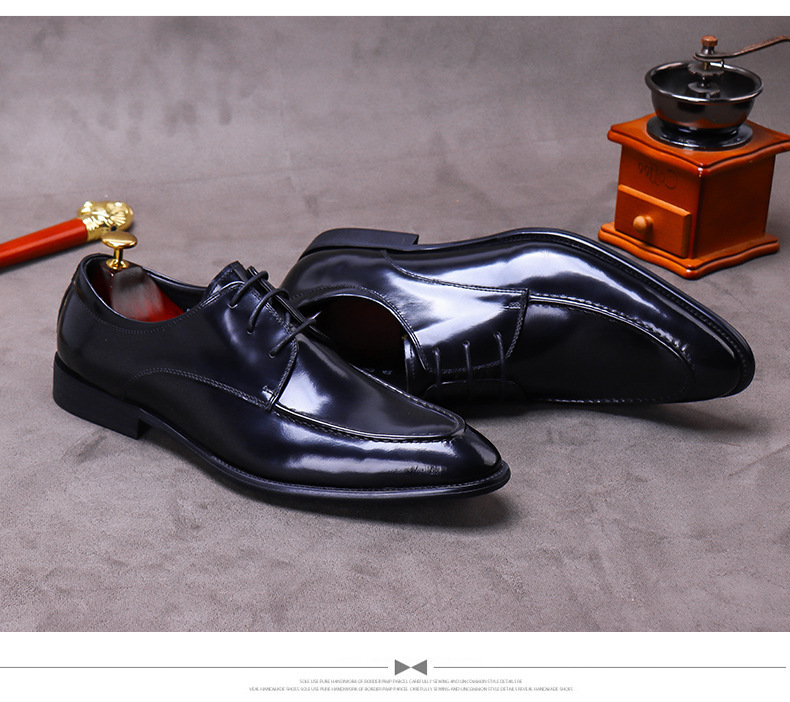 ビジネスシューズ メンズ 本革 レザーシューズ 職人手作り 上質牛革 フォーマル 紳士靴 ヴィンテージ 革靴 黒 24cm~28cm_画像2