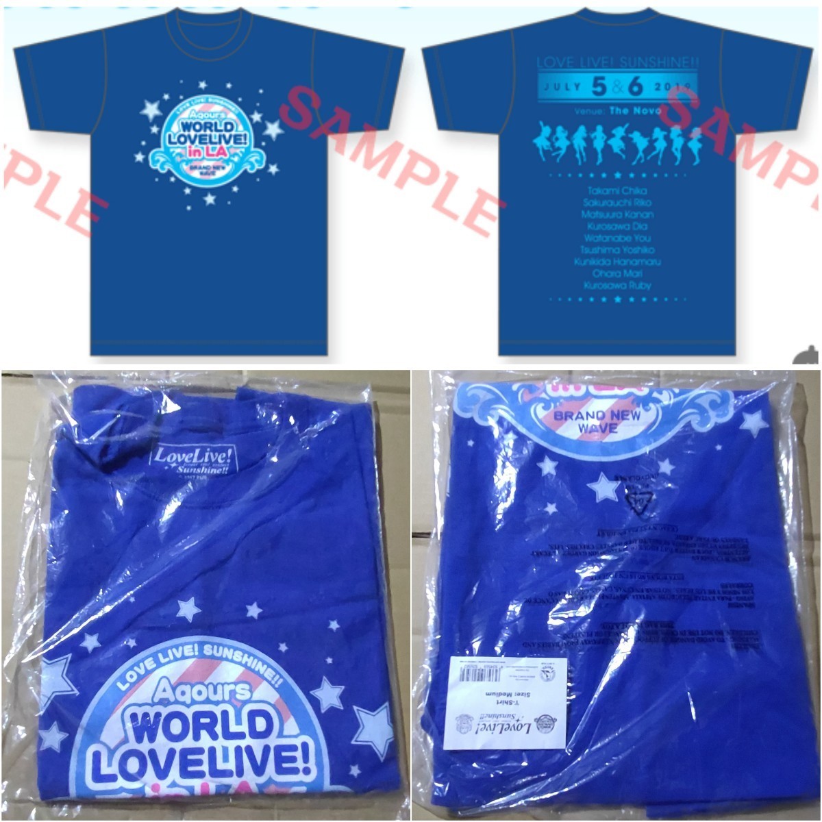 ラブライブ!サンシャイン!! Aqours World Love Live! in LA BRAND NEW WAVE Tシャツ (M) Anime Expo 2019限定_画像1