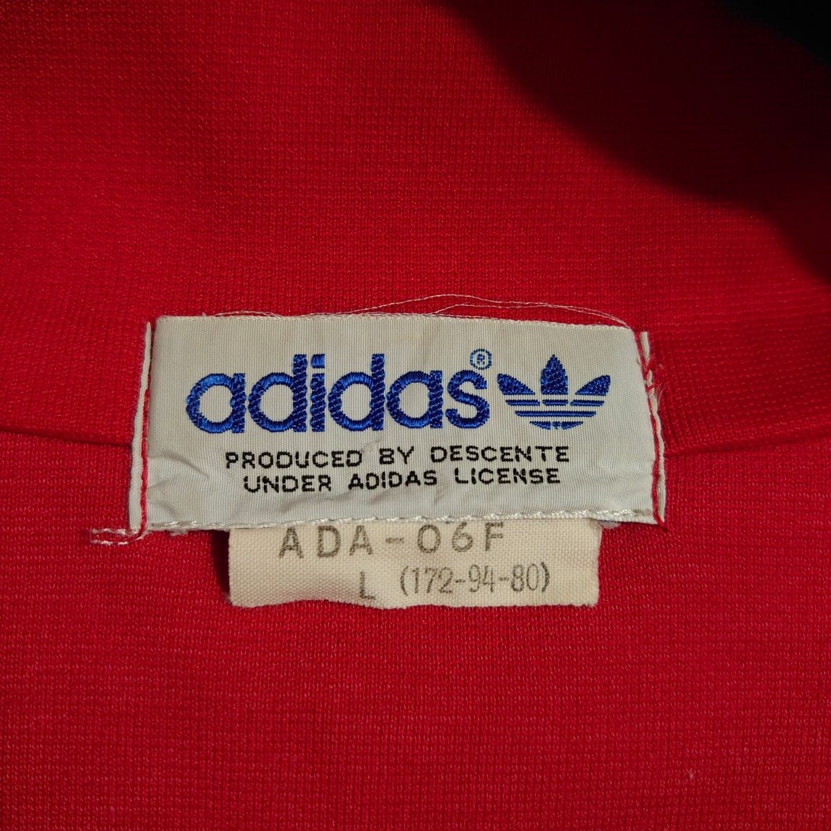 美品 70年代 アディダス ジャージ レッド size L デサント 美品 70年代 アディダス ジャージ レッド size L デサント