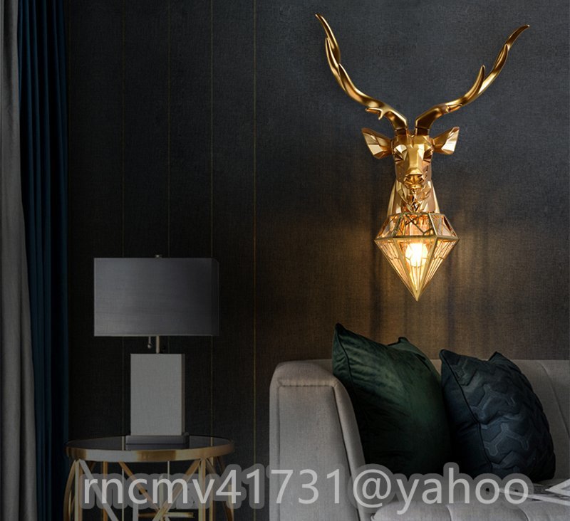 SHOP品質保証北欧風ウォールライト鹿首 照明 室内装飾 ベッド