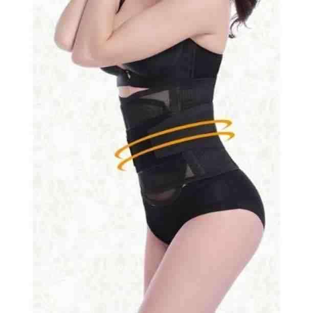 2 point set M fat . burning diet belt lumbago prevention corset Shape up belt men's lady's black beige 