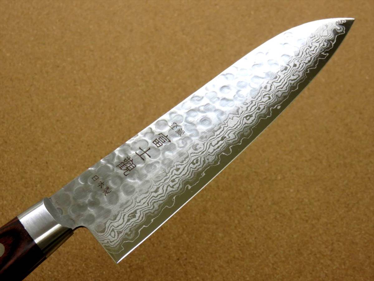関の刃物 三徳包丁 18 5cm (185mm) 富士觀 ダマスカス 17層 鎚目 関の刃物 三徳包丁 18 5cm (185mm) 富士觀 ダマスカス 17層 鎚目
