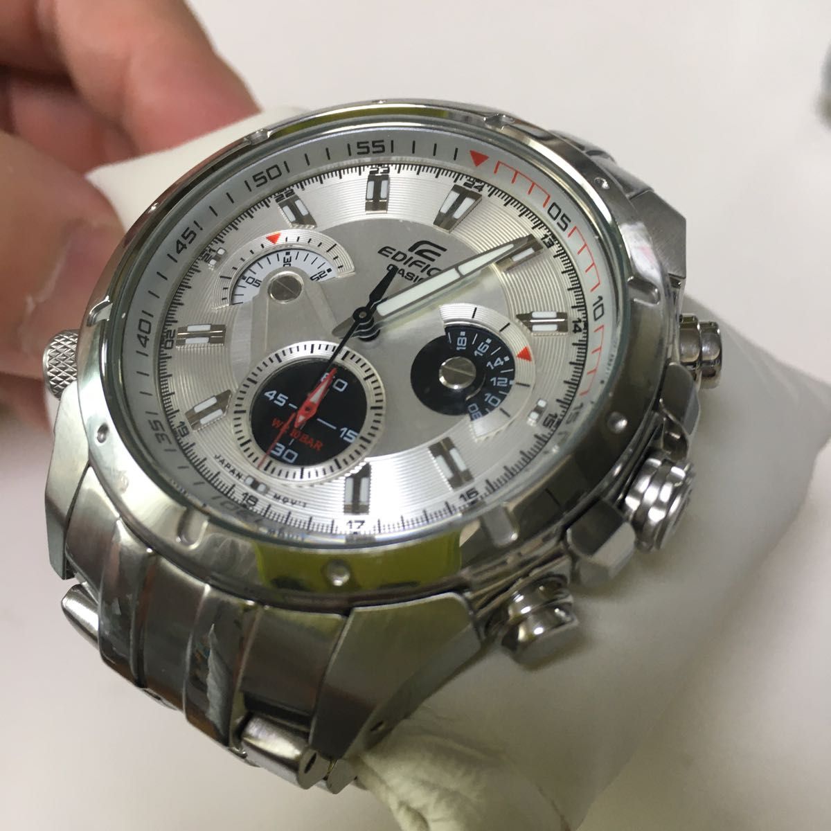 1円 稼働 良品 カシオ QZ EF-555 エディフィス シルバー文字盤 1円 稼働 良品 カシオ QZ EF-555 エディフィス シルバー文字盤