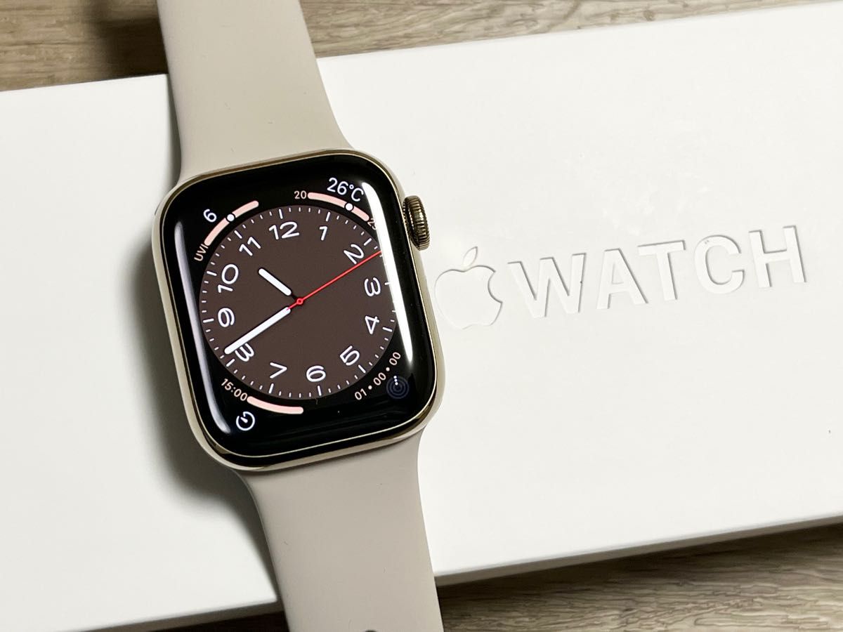 【美品】Apple Watch Series7 GPS＋Cellularモデル 41mm ゴールドステンレススチール