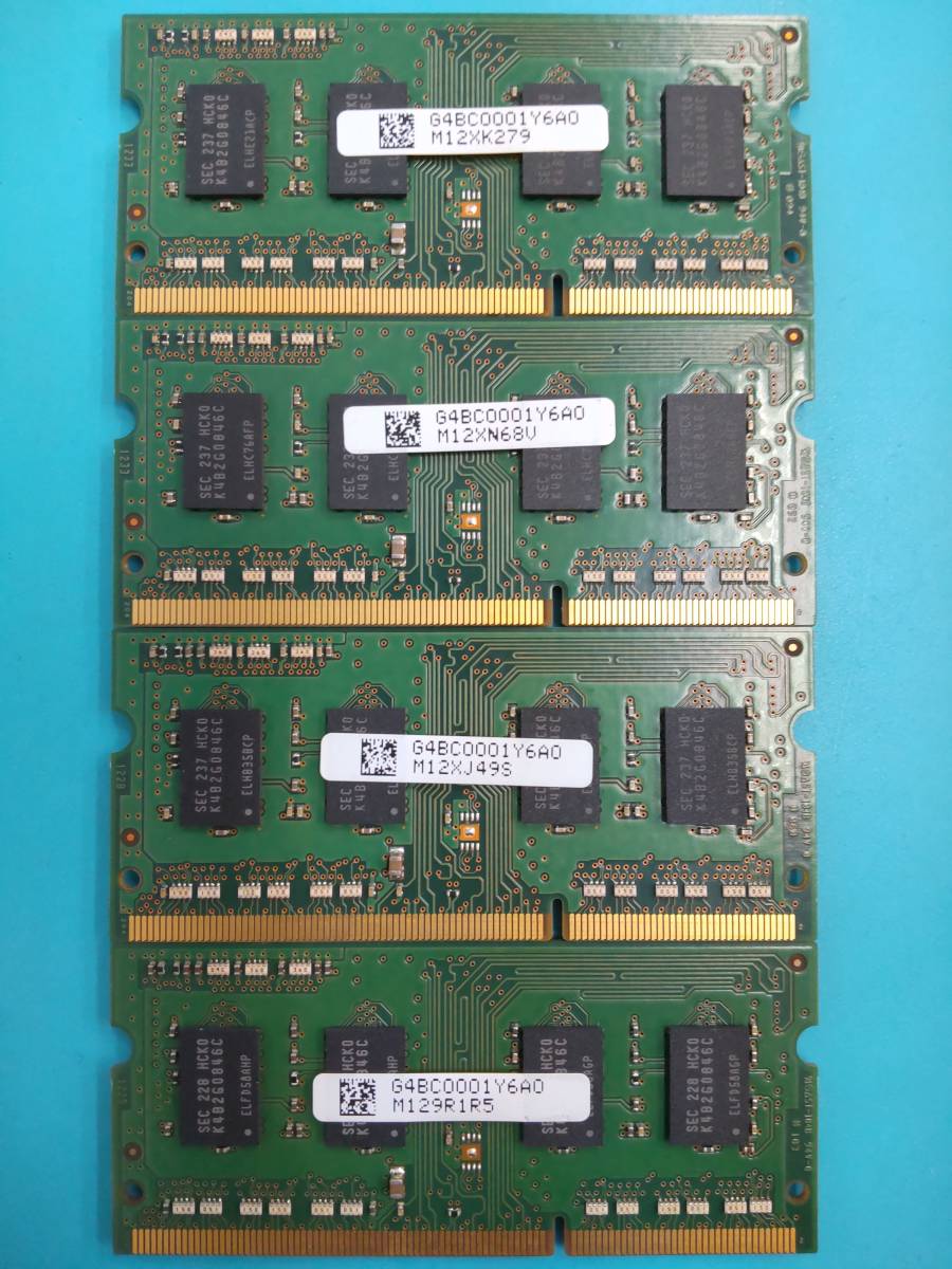 動作確認 SAMSUNG製 PC3-12800S 1Rx8 2GB×4枚組=8GB 88890040905_画像2