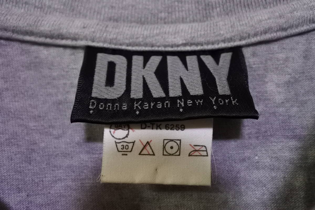 90's DKNY NEW YORK Vintage Tee size M USA製 ダナキャラン Tシャツ グレー_画像4