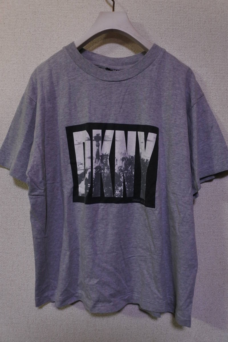90's DKNY NEW YORK Vintage Tee size M USA製 ダナキャラン Tシャツ グレー_画像1