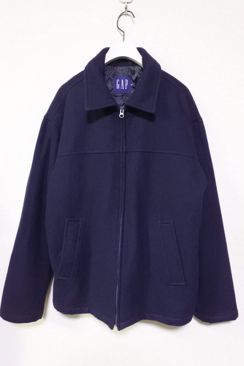 00's GAP Wool Jacket size S ギャップ 厚手 ウールジャケット 裏地キルティング ネイビー インド製
