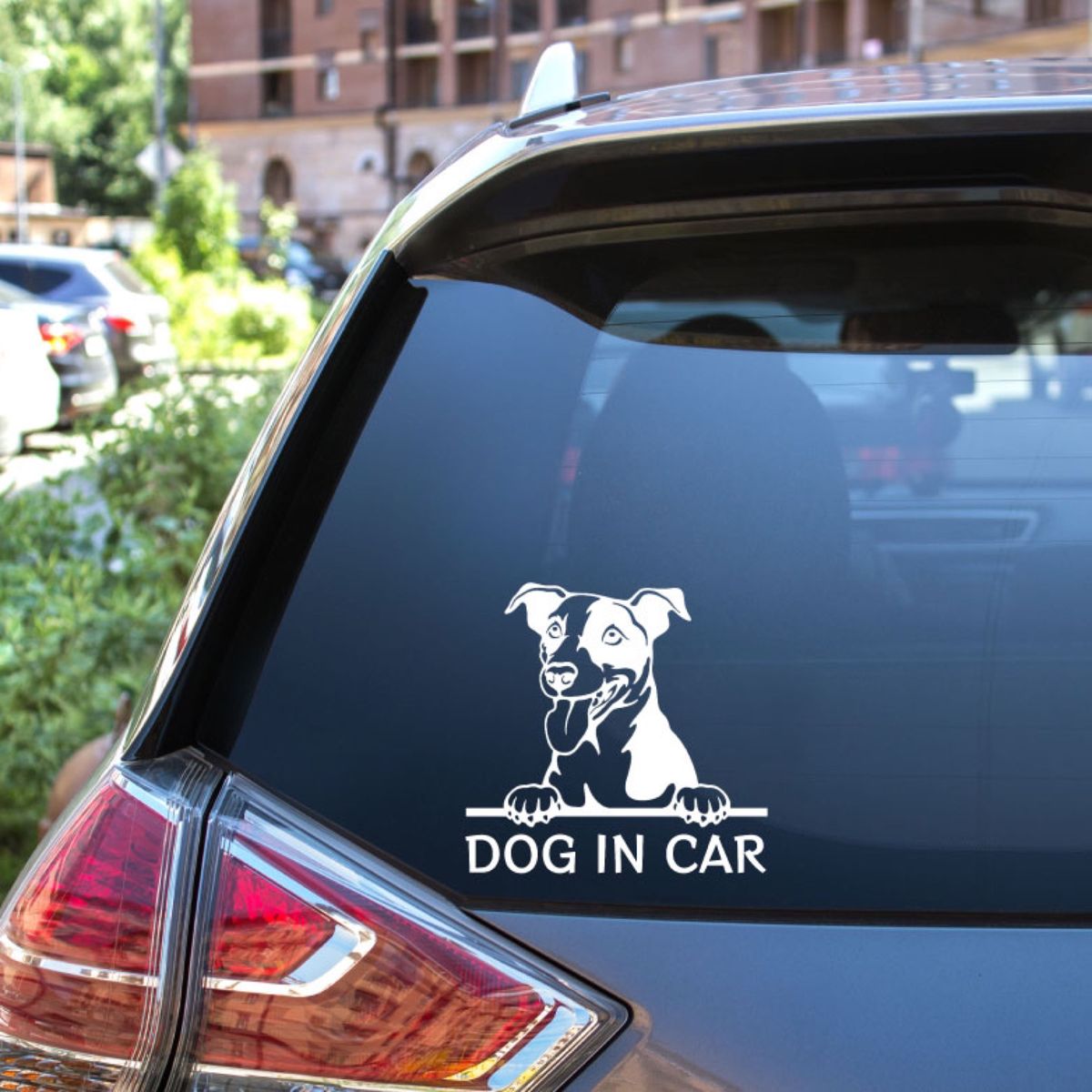 カッティングステッカー DOG IN CAR シャックラッセルテリア 白