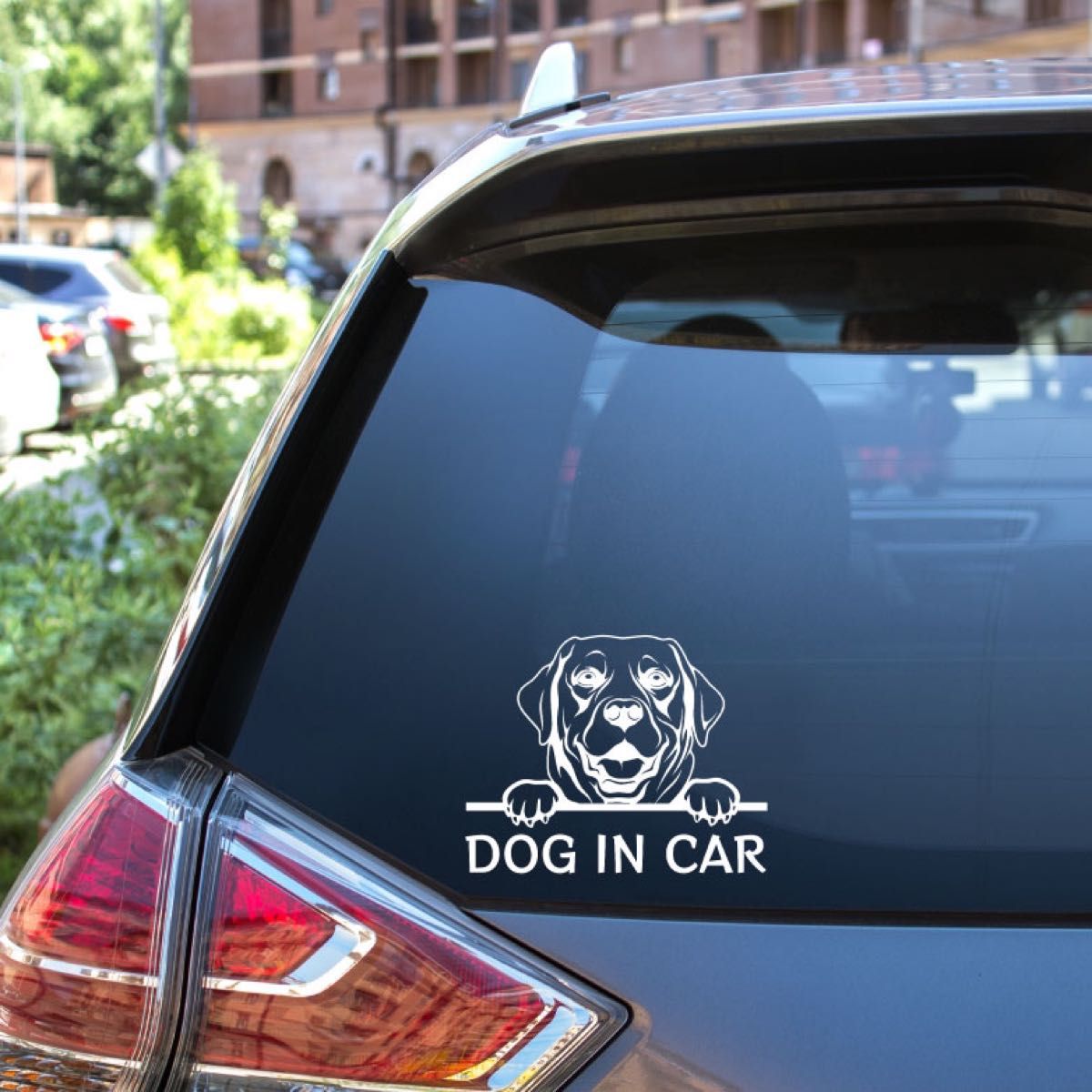 カッティングステッカー DOG IN CAR ラブラドールレトリバー 白