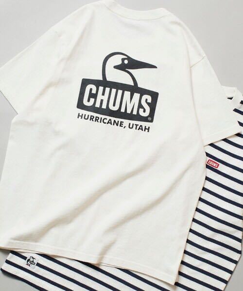 CHUMS×FREAK'S STORE/チャムス 別注 ブービーフェイス バックプリント クルーネックTシャツ XL白の画像1