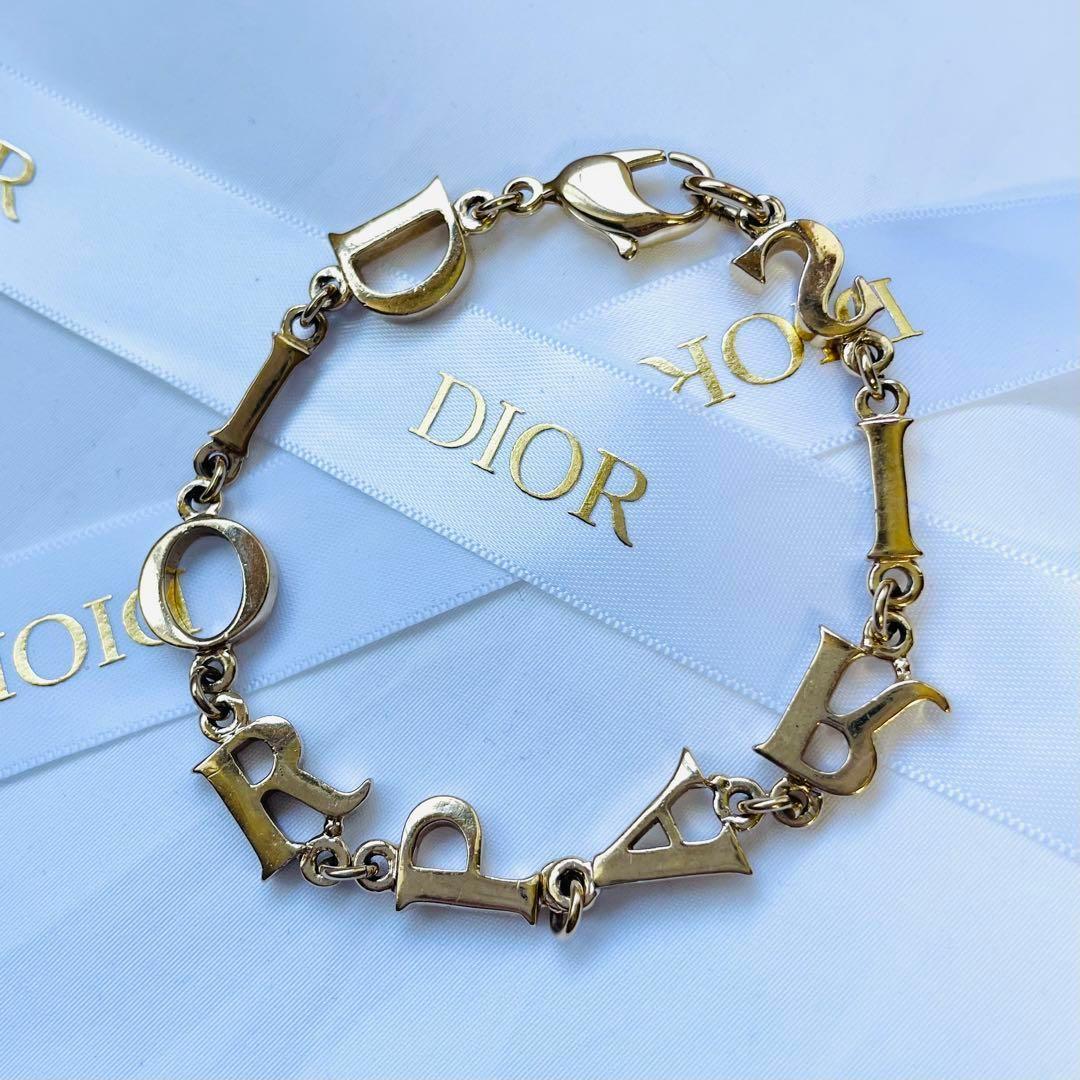 独特な 【送料無料】 Dior 美品 ブレスレット 19cm ゴールド ロゴ CD