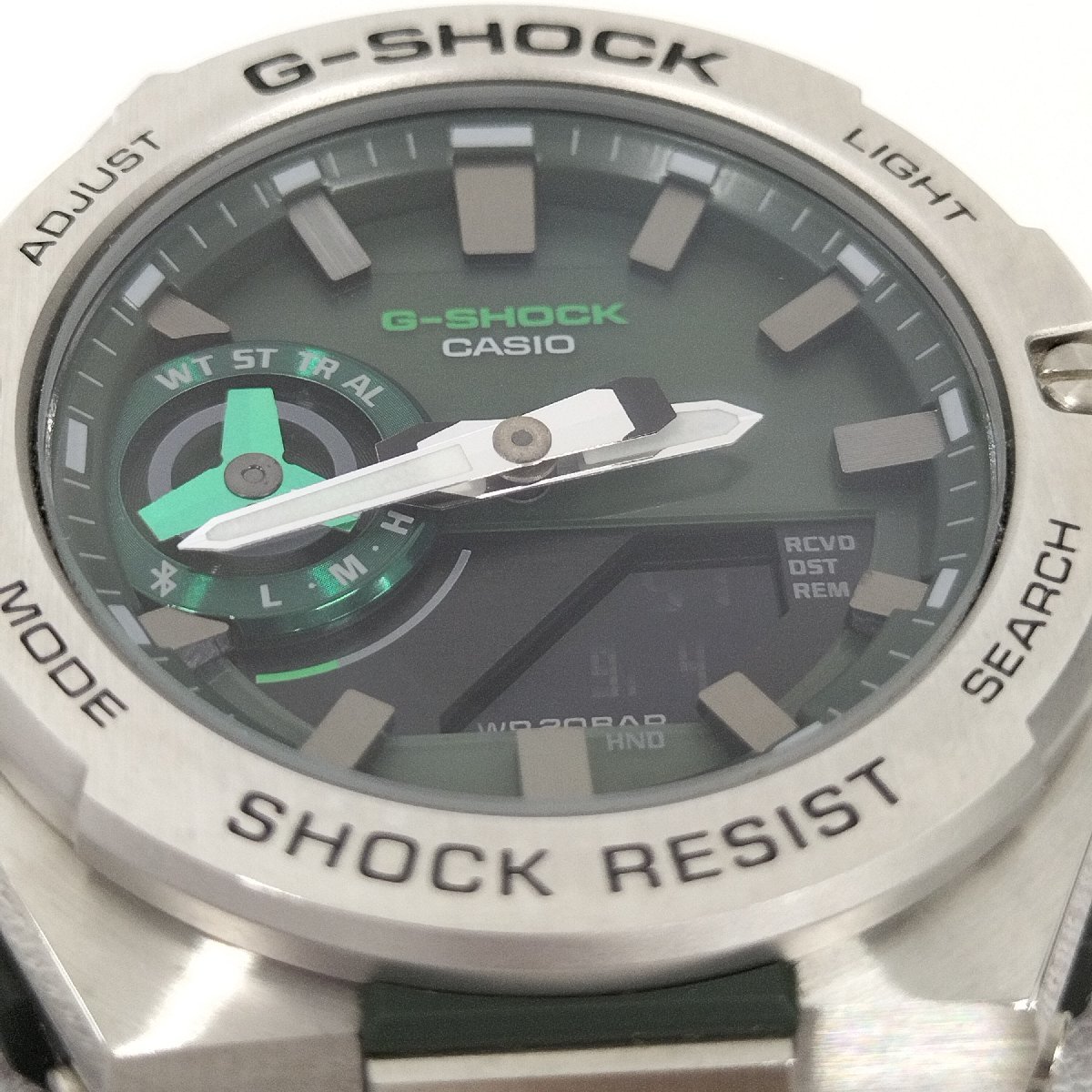 ●CASIO カシオ G-SHOCK GST-B500AD-3A シルバー メンズ 腕時計 グリーン文字盤 タフソーラー Gショック 中古[ne]u375_画像9