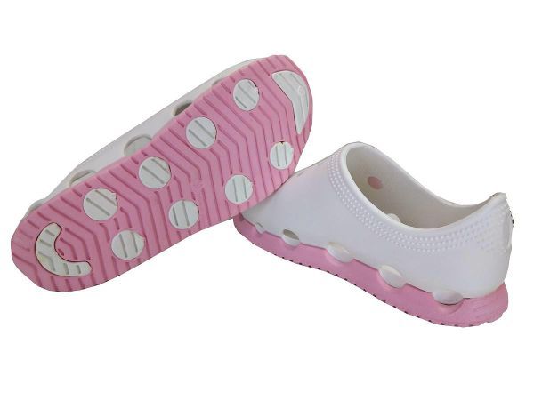 CG4102* новый товар EVA сандалии медсестра сандалии Crocs способ легкий одна нога 95g S размер ( 22.0cm~ 22.5cm) розовый белый 