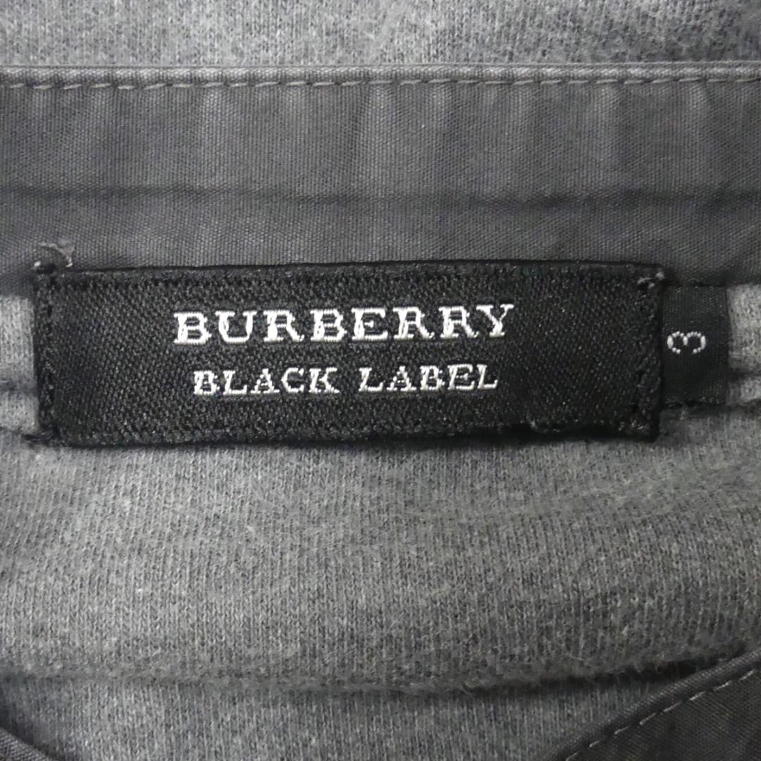 即決★BURBERRY BLACK LABEL★メンズL 廃版 Tシャツ バーバリーブラックレーベル 3 ノバチェック ヘンリーネック カットソー 長袖