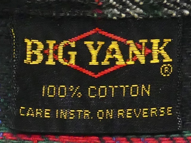 即決★BIG YANK★メンズM位 ビンテージ古着 ネルシャツ ビッグヤンク チェック 長袖 70s コットン_画像5