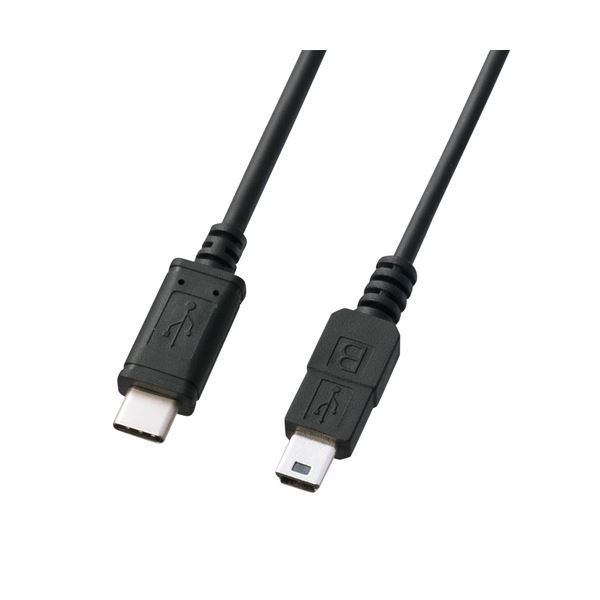 （まとめ） サンワサプライ USB2.0TypeC-miniBケーブル KU-CMB10 【×3セット】