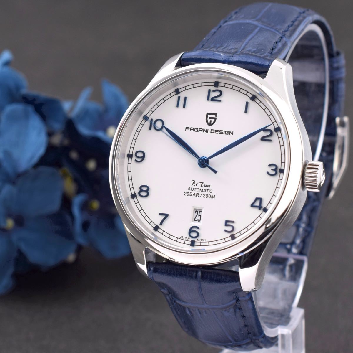 メンズ 腕時計 機械式 自動巻時計 クラシック シンプル 青 白 電池式 オマージュウォッチ IWC ポルトギーゼ クラシカル 手巻き 自動巻