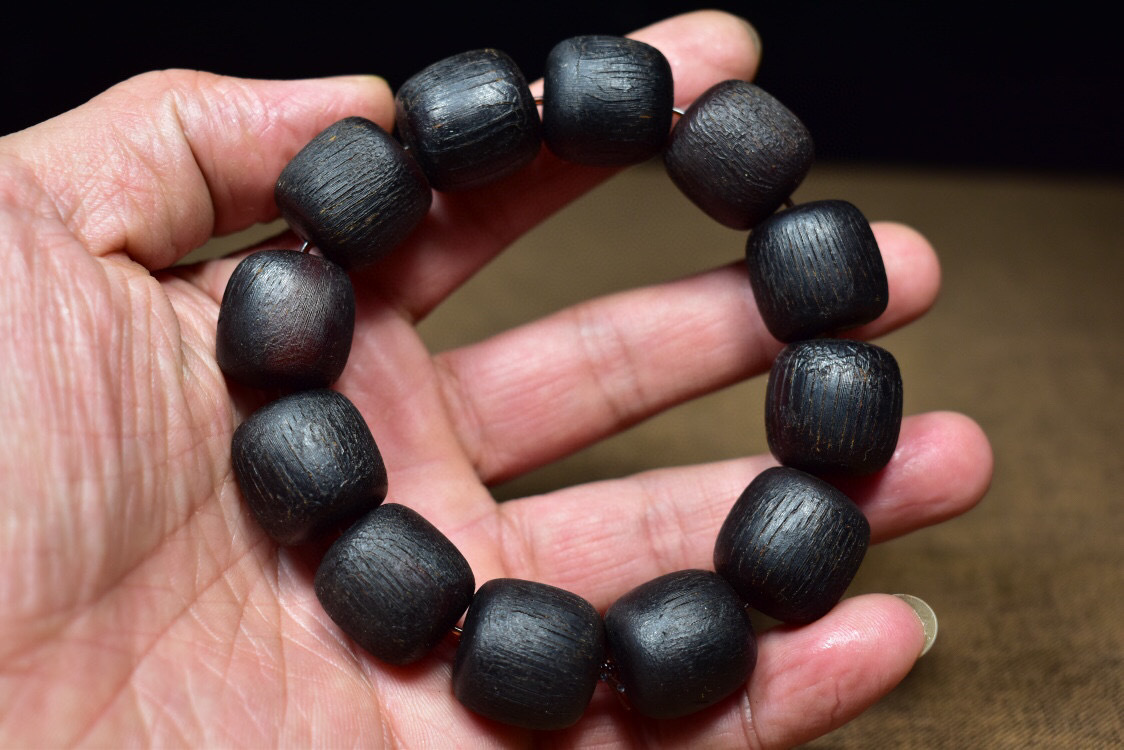 蔵友館蔵品・角材細密彫・桶珠手串】・希少珍品・置物・賞物・中国時代