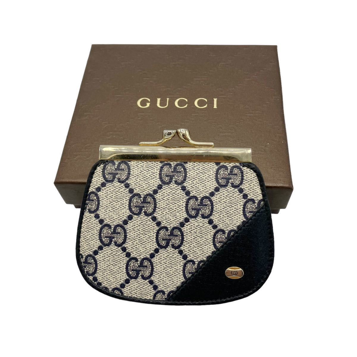 美品】グッチ GUCCI オールドグッチ GGスプリーム レザー がま口