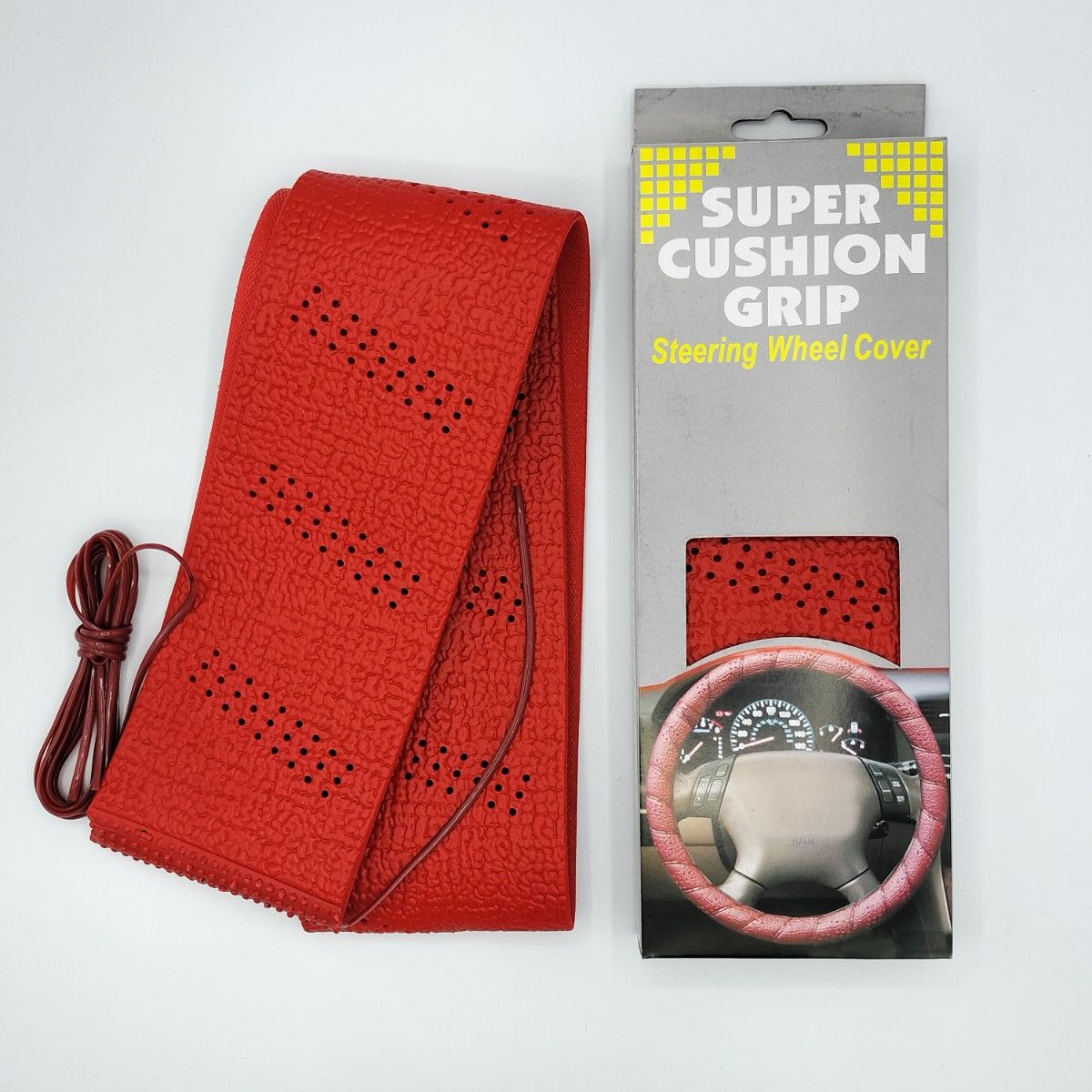 【レッド】スポーツグリップ SUPER  CUSHION GRIP  カバー  ハンドルカバー ステアリング