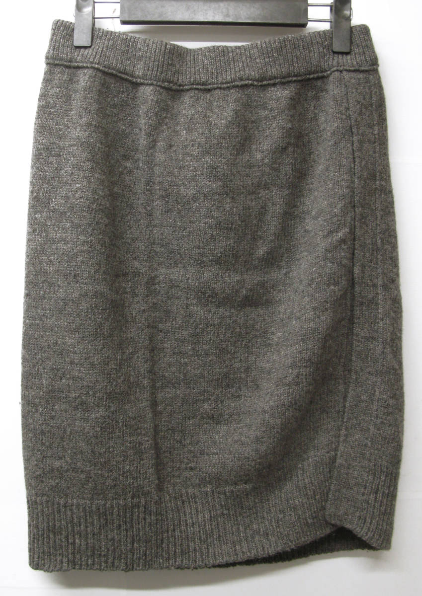 Y's Yohji Yamamoto Wool Knit Skirt 2 Brown （ ワイズ ヨウジヤマモト 秋冬 ゴムウエスト ニット スカート 茶系 2 美品 リミフゥ