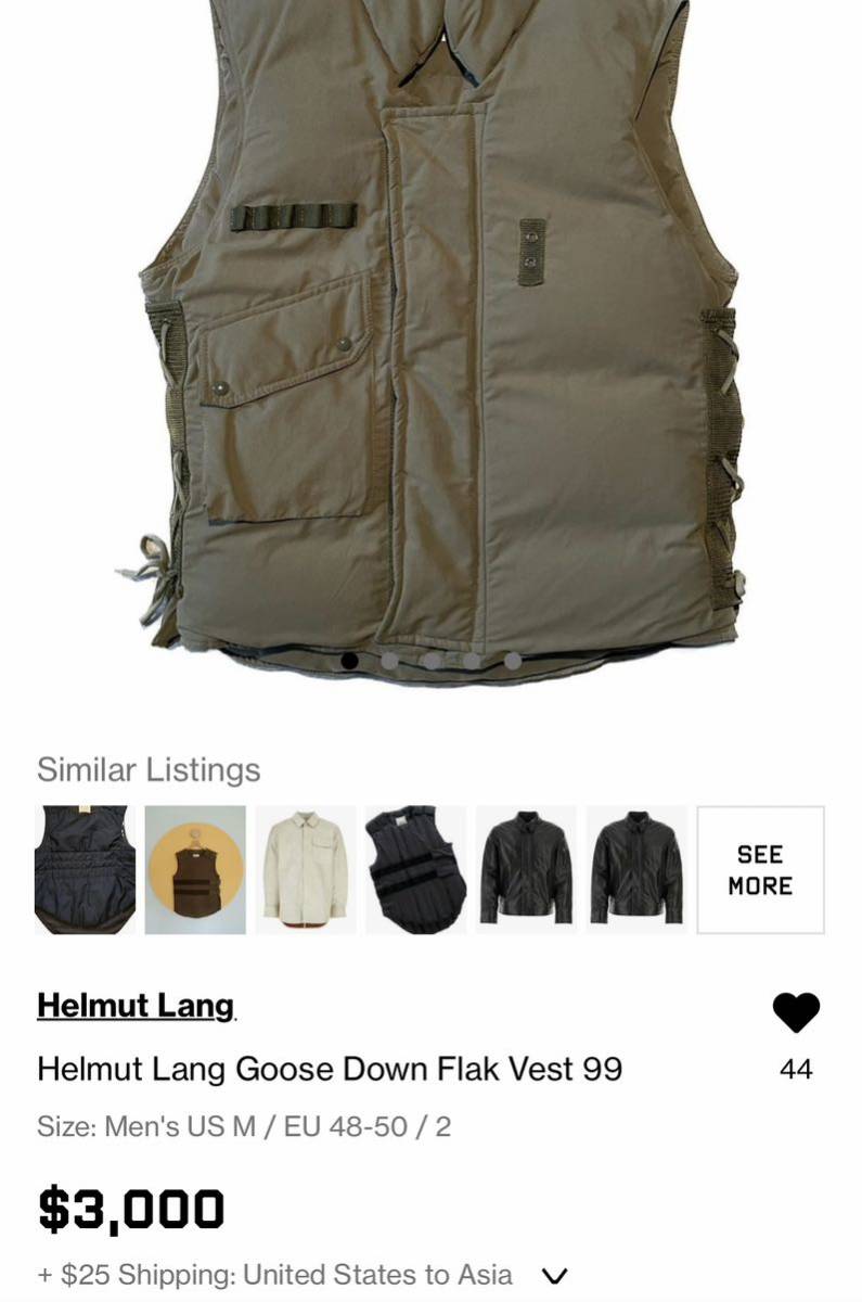 HELMUT LANG Helmut Lang M69 Flak Vest Jacket AW99 сам период жилет жакет внешний архив VINTAGE TRAVIS SCOTT