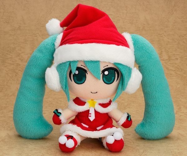 【LAST賞 初音ミク サンタVer. ぬいぐるみ】グッスマくじ 初音ミク 2012 Winter Ver. ねんどろいどぷらすぬいぐるみシリーズ 座高約17cm_画像1