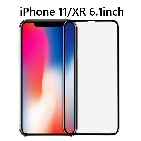 iPhone 11/XR 6.1inch用5D 液晶フィルム高透過性 耐衝撃 硬度9H 極薄0.3mmラウンドエッジ加工 指紋、汚れ、飛散防止 黒_画像1