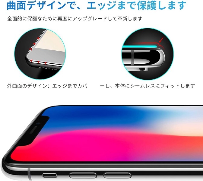 iPhone 11/XR 6.1inch用5D 液晶フィルム高透過性 耐衝撃 硬度9H 極薄0.3mmラウンドエッジ加工 指紋、汚れ、飛散防止 黒_画像4