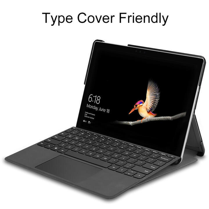 Surface Go/Go2/Go3通用PUレザー スマートケース スタンド スマートキーボード装着対応 マグネットペンシル対応 灰_画像6
