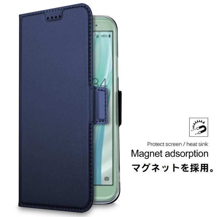 AQUOS wish SHG06 用 PUレザー TPU 手帳型 フリップ ケースカード入れ付 耐衝撃 角割れなし ブラック_画像3