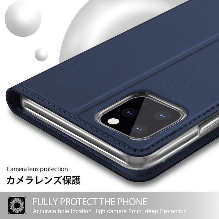 iPhone 11Pro用PUレザーTPU手帳型 フリップケース スタンド機能マグネット付 カード入れ付 ローズゴールド_画像3