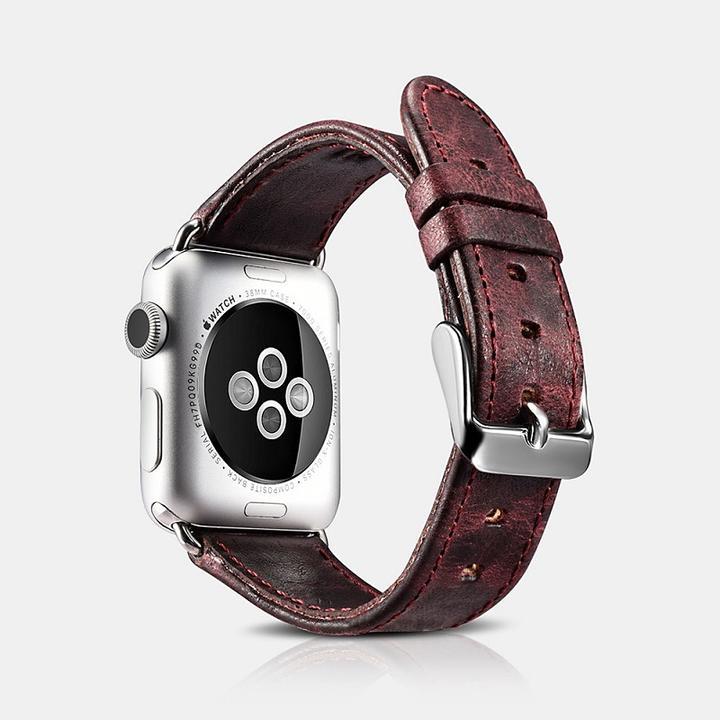 アウトレット iCARER Apple Watch用 牛革 本革 クラシック ビンテージ レザー ウォッチ バンド ベルト 38mm(40mm) ブラウン_画像5